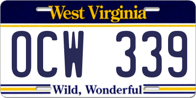 WV license plate OCW339