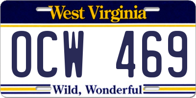 WV license plate OCW469