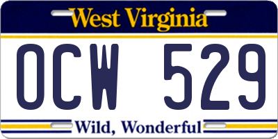 WV license plate OCW529
