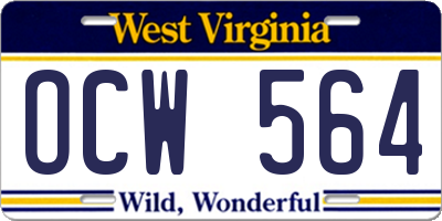 WV license plate OCW564