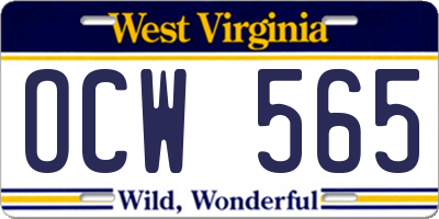 WV license plate OCW565