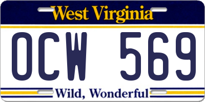 WV license plate OCW569