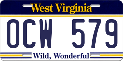 WV license plate OCW579