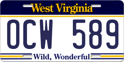 WV license plate OCW589