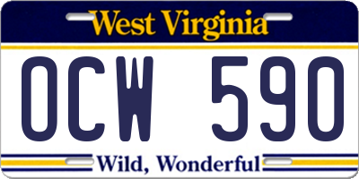 WV license plate OCW590