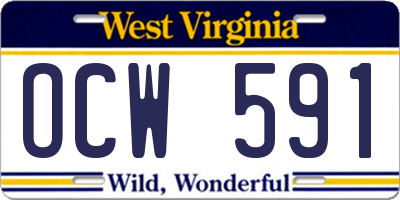 WV license plate OCW591
