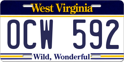 WV license plate OCW592