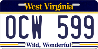 WV license plate OCW599