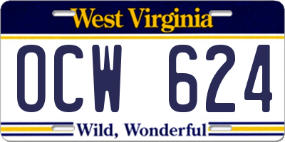 WV license plate OCW624