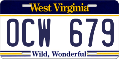 WV license plate OCW679