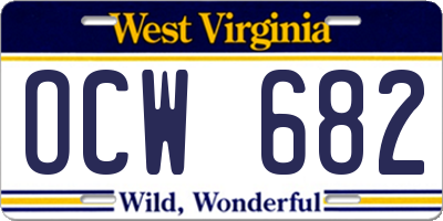 WV license plate OCW682