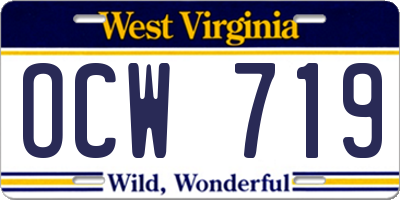WV license plate OCW719