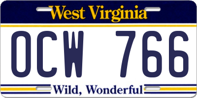 WV license plate OCW766