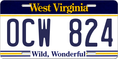 WV license plate OCW824