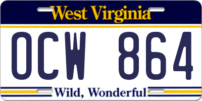 WV license plate OCW864