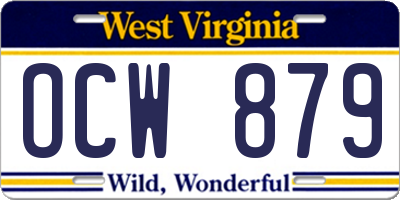 WV license plate OCW879