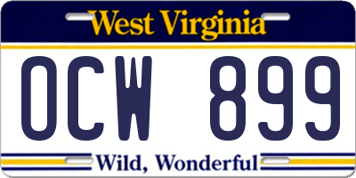 WV license plate OCW899