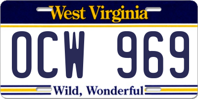 WV license plate OCW969