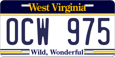 WV license plate OCW975