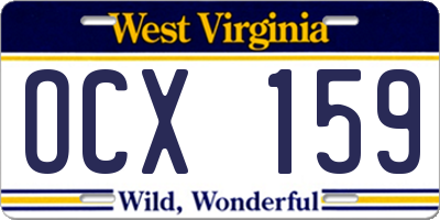 WV license plate OCX159