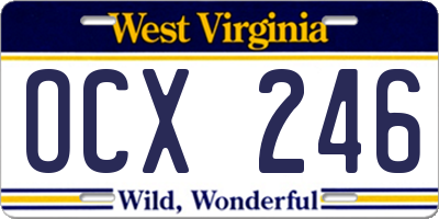 WV license plate OCX246