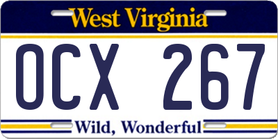WV license plate OCX267