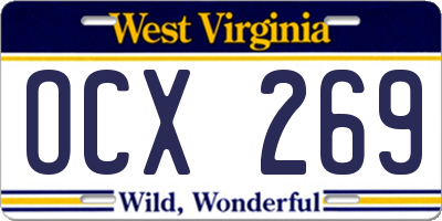 WV license plate OCX269