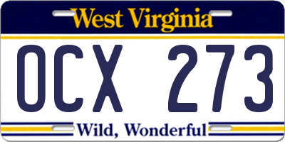 WV license plate OCX273