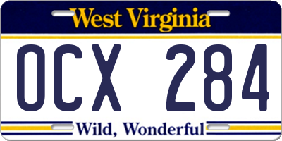 WV license plate OCX284