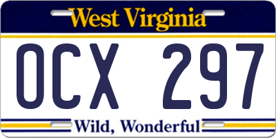 WV license plate OCX297