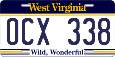 WV license plate OCX338