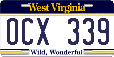 WV license plate OCX339