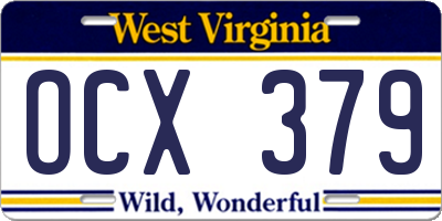 WV license plate OCX379