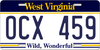 WV license plate OCX459