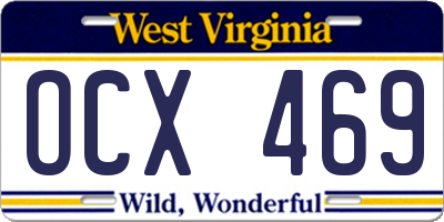 WV license plate OCX469