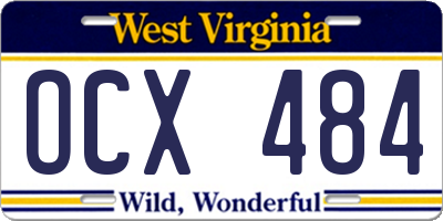WV license plate OCX484