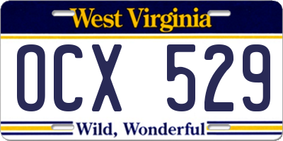 WV license plate OCX529