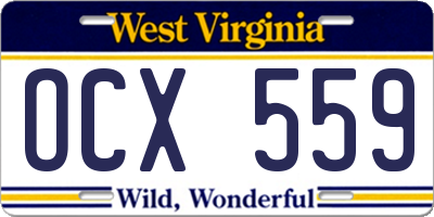 WV license plate OCX559
