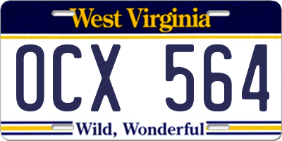 WV license plate OCX564