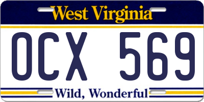 WV license plate OCX569