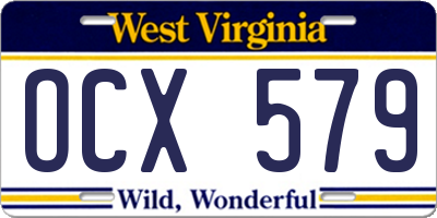 WV license plate OCX579