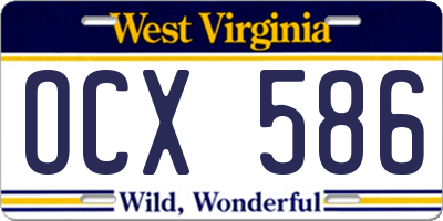 WV license plate OCX586