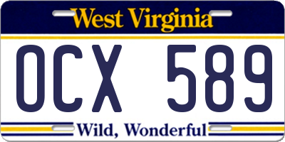 WV license plate OCX589