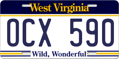 WV license plate OCX590