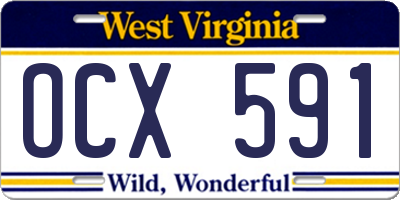 WV license plate OCX591
