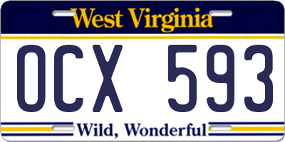 WV license plate OCX593