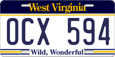 WV license plate OCX594