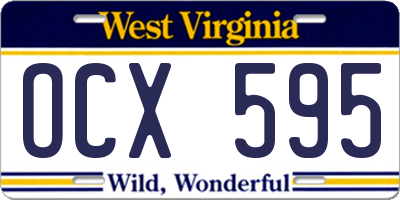 WV license plate OCX595