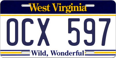 WV license plate OCX597
