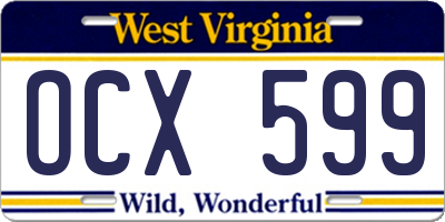 WV license plate OCX599